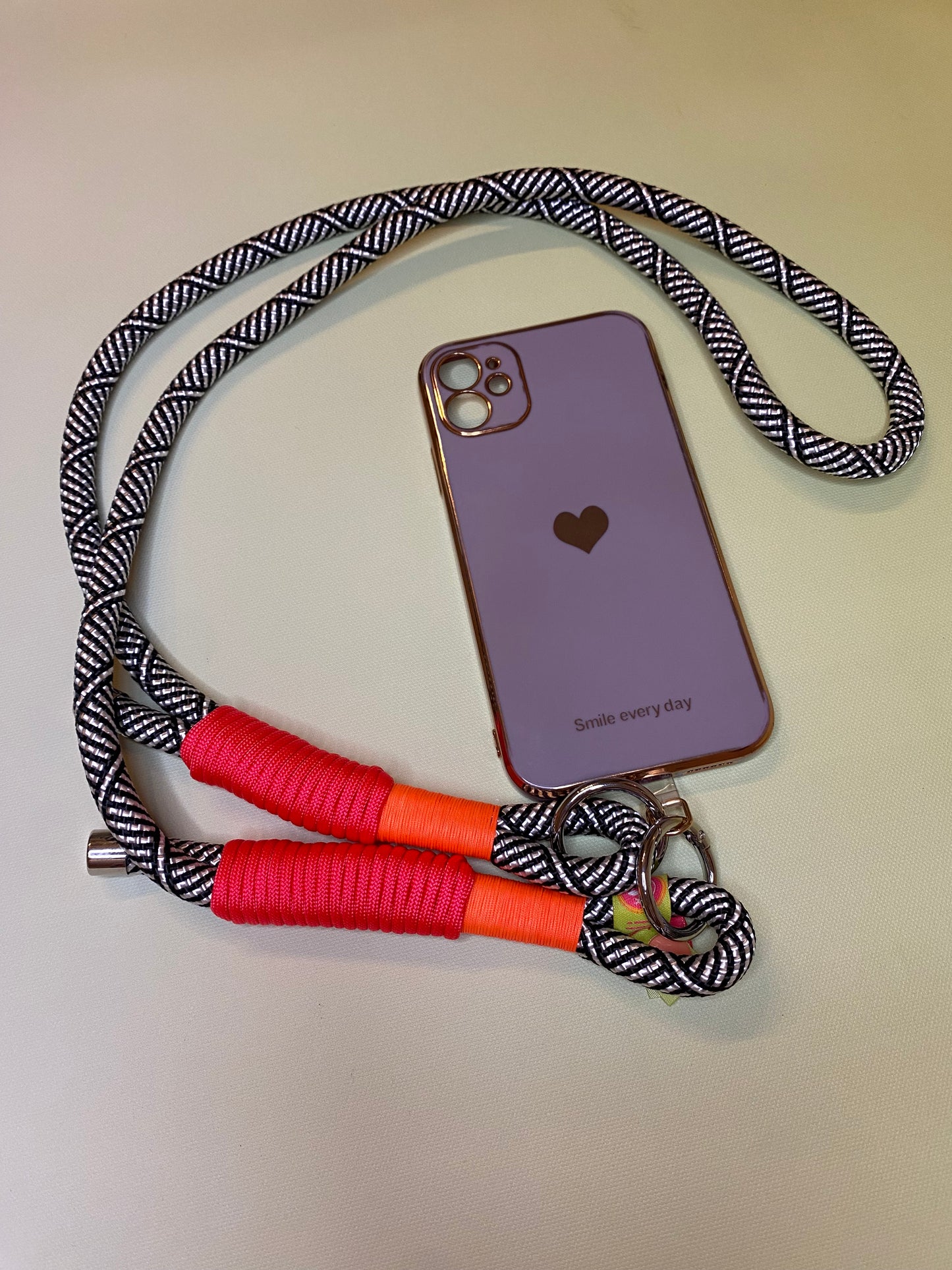 Handykette Mustermix Neon aus Paracord & Segeltau