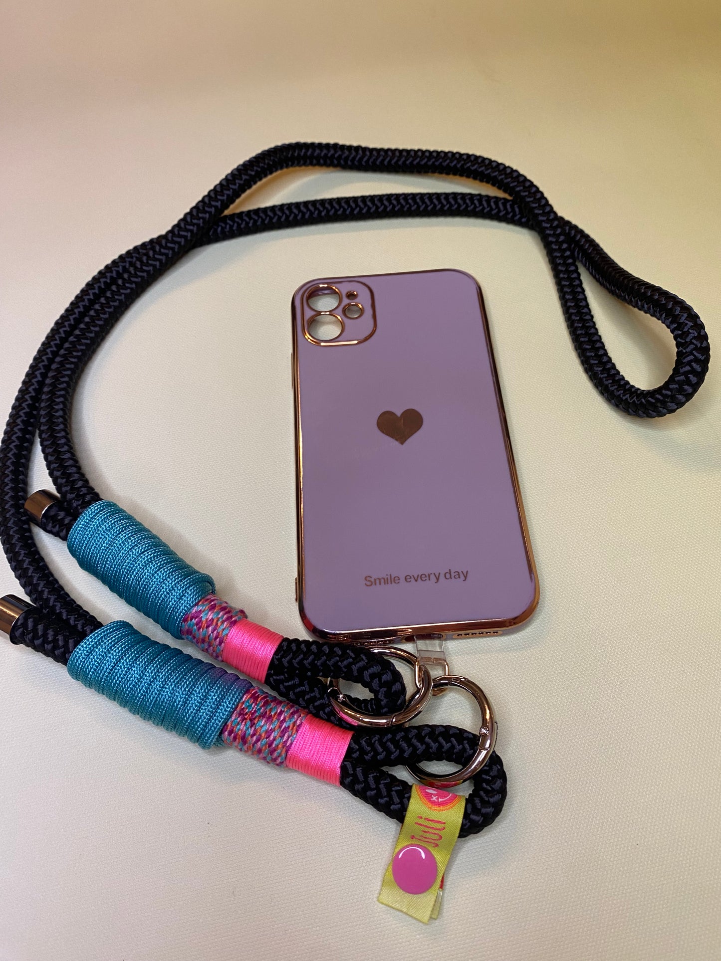 Handykette Funky Türkis aus Paracord & Segeltau