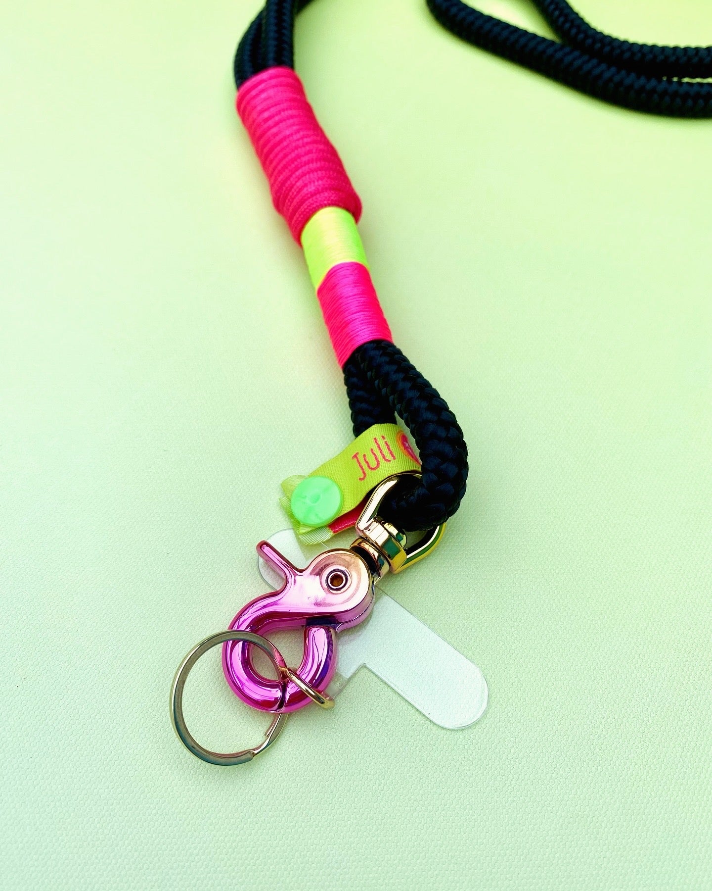 Handyband oder Schlüsselband Neon in the dark aus Paracord & Segeltau