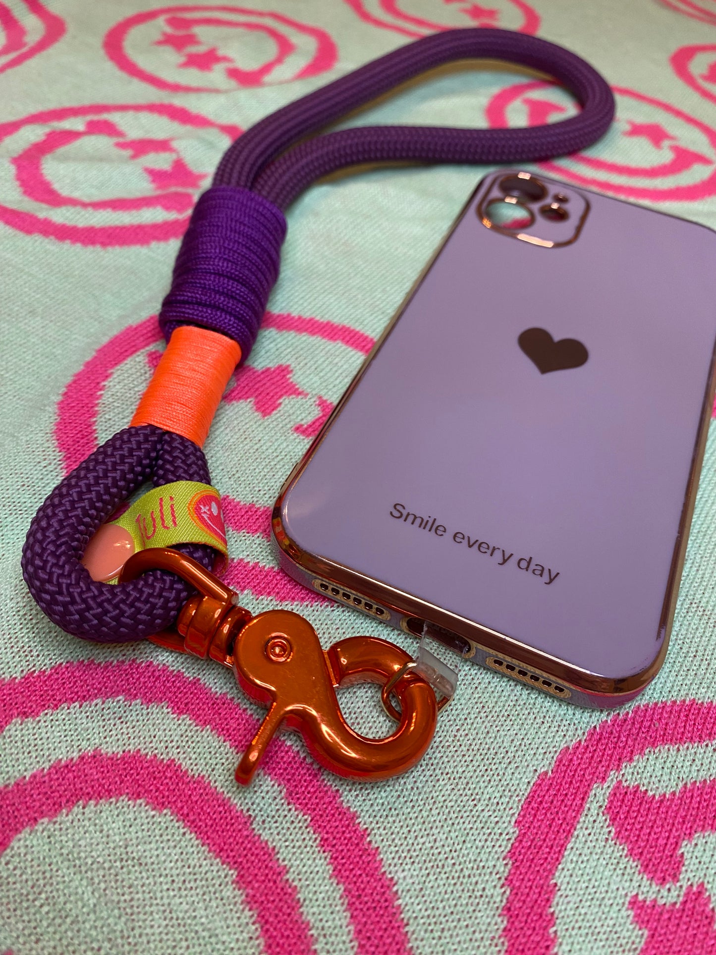 Handycharm und Schlüsselanhänger Alles Lila aus Paracord & Segeltau