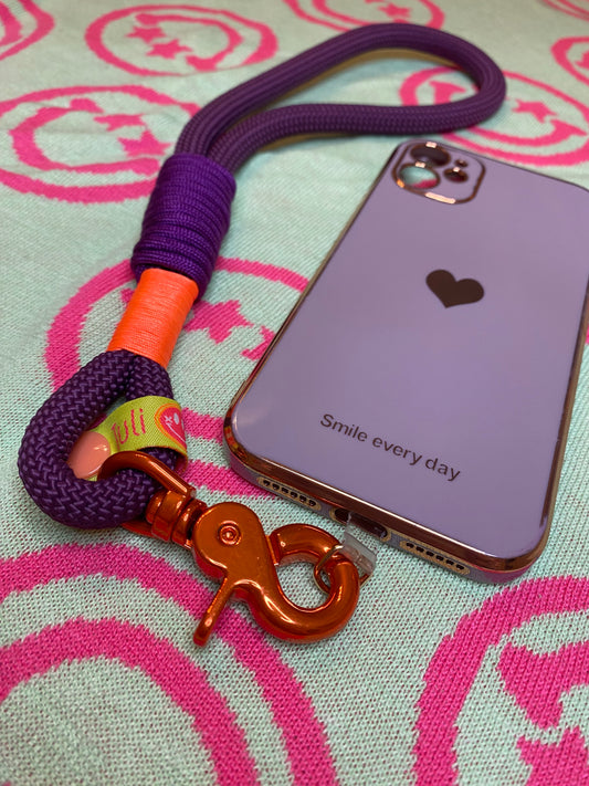 Handycharm und Schlüsselanhänger Alles Lila aus Paracord & Segeltau