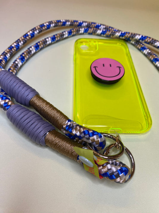 Handykette Camouflage Blau & Grau aus Paracord und Segeltau