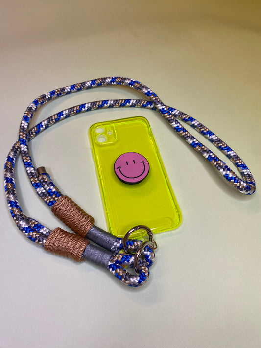 Handykette Camouflage Blau aus Paracord & Segeltau