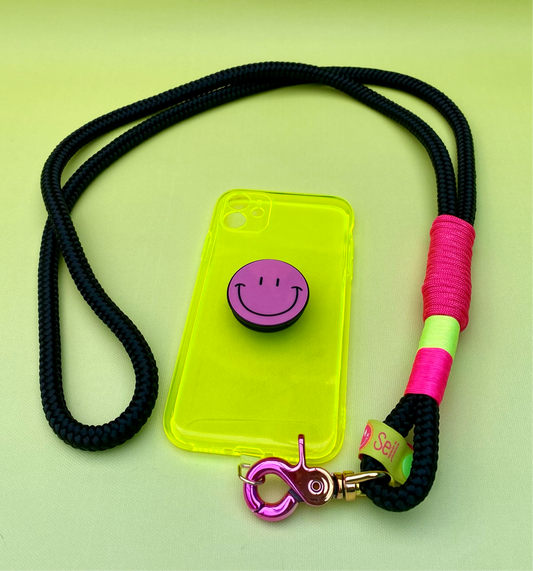 Handyband oder Schlüsselband Neon in the dark aus Paracord & Segeltau