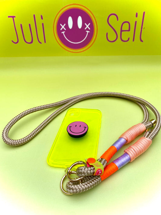 Handykette Karamell-Aprikose aus Paracord & Tauseil