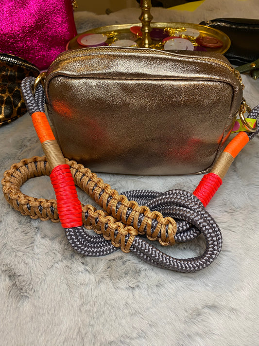 Taschengurt Grau liebt Neon aus Paracord & Segeltau