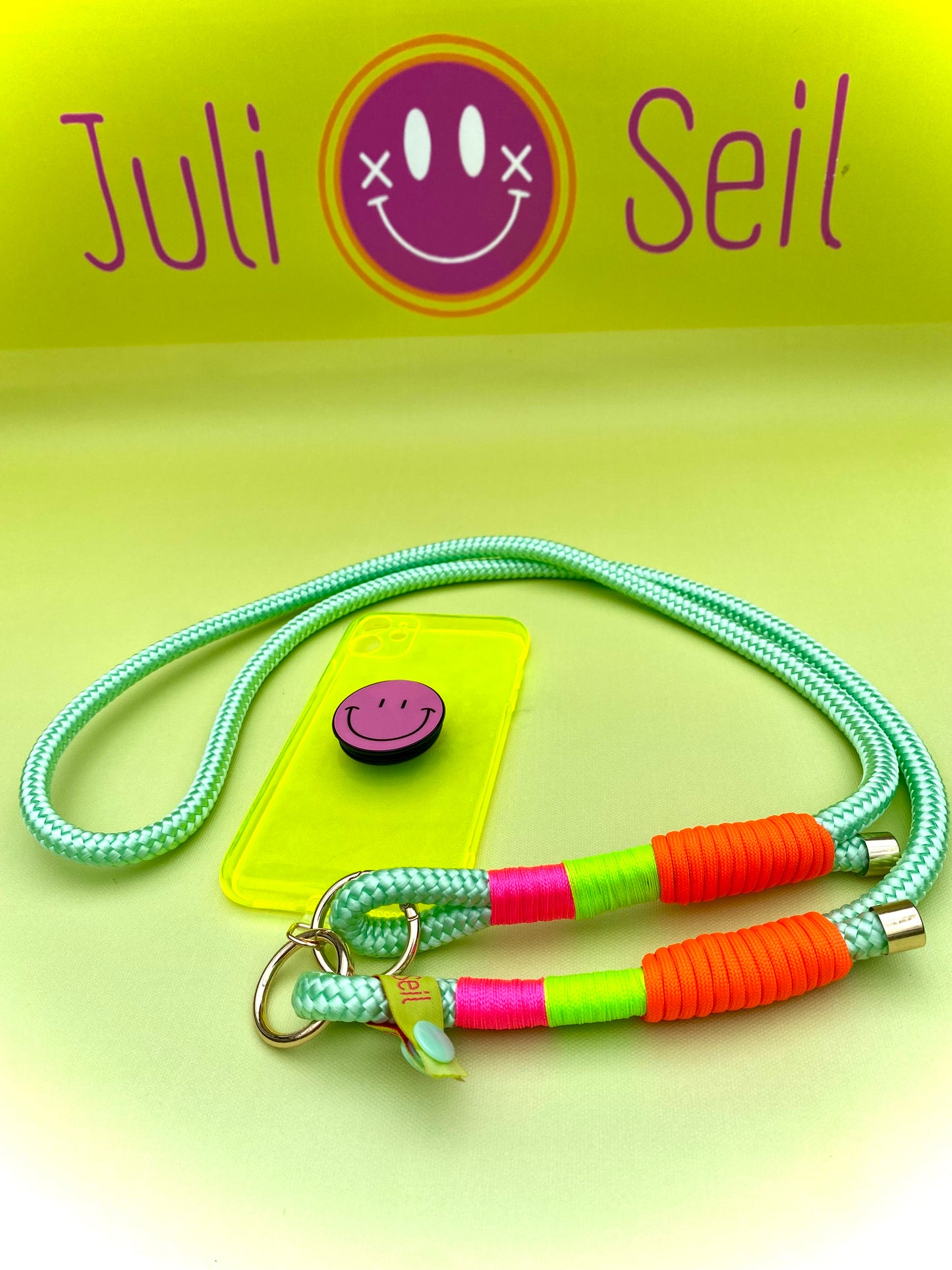 Handykette Pistazie-Mango aus Paracord & Segeltau
