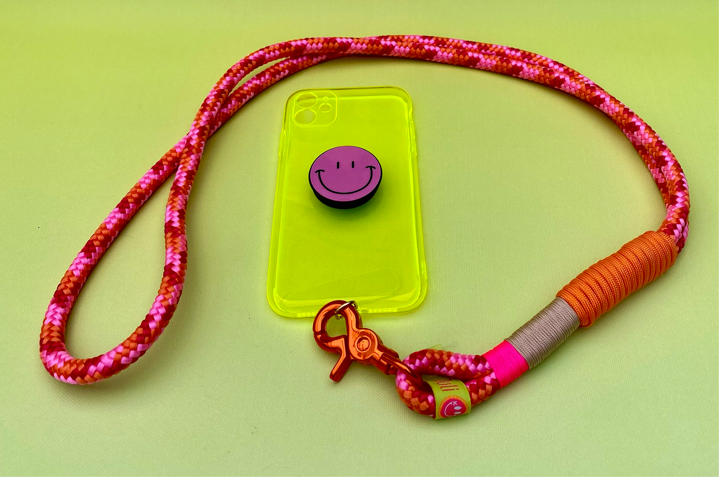 Handyband oder Schlüsselband Hot Volcano aus Paracord & Segeltau