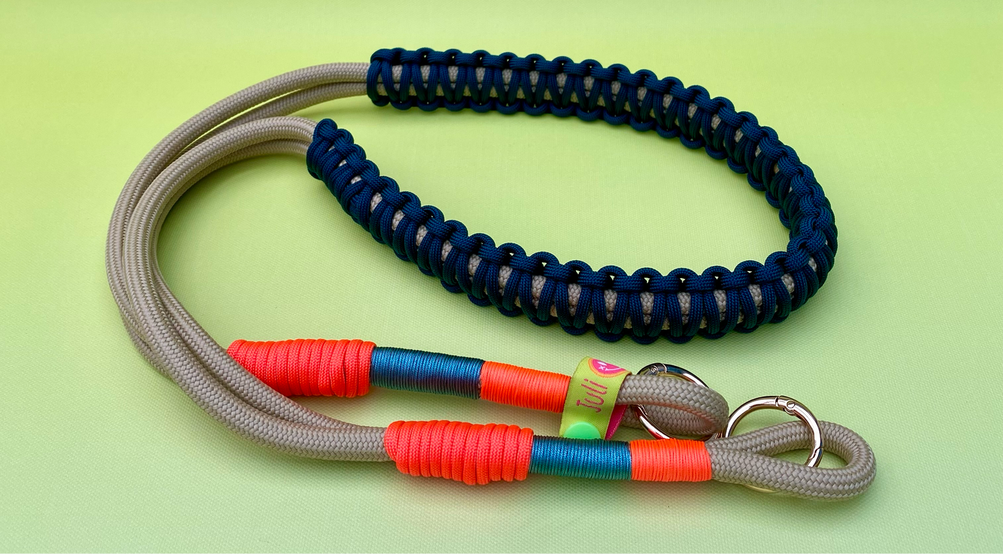 Taschengurt Petrol im Neonfieber aus Paracord & Segeltau