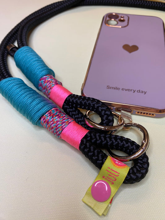 Handykette Funky Türkis aus Paracord & Segeltau