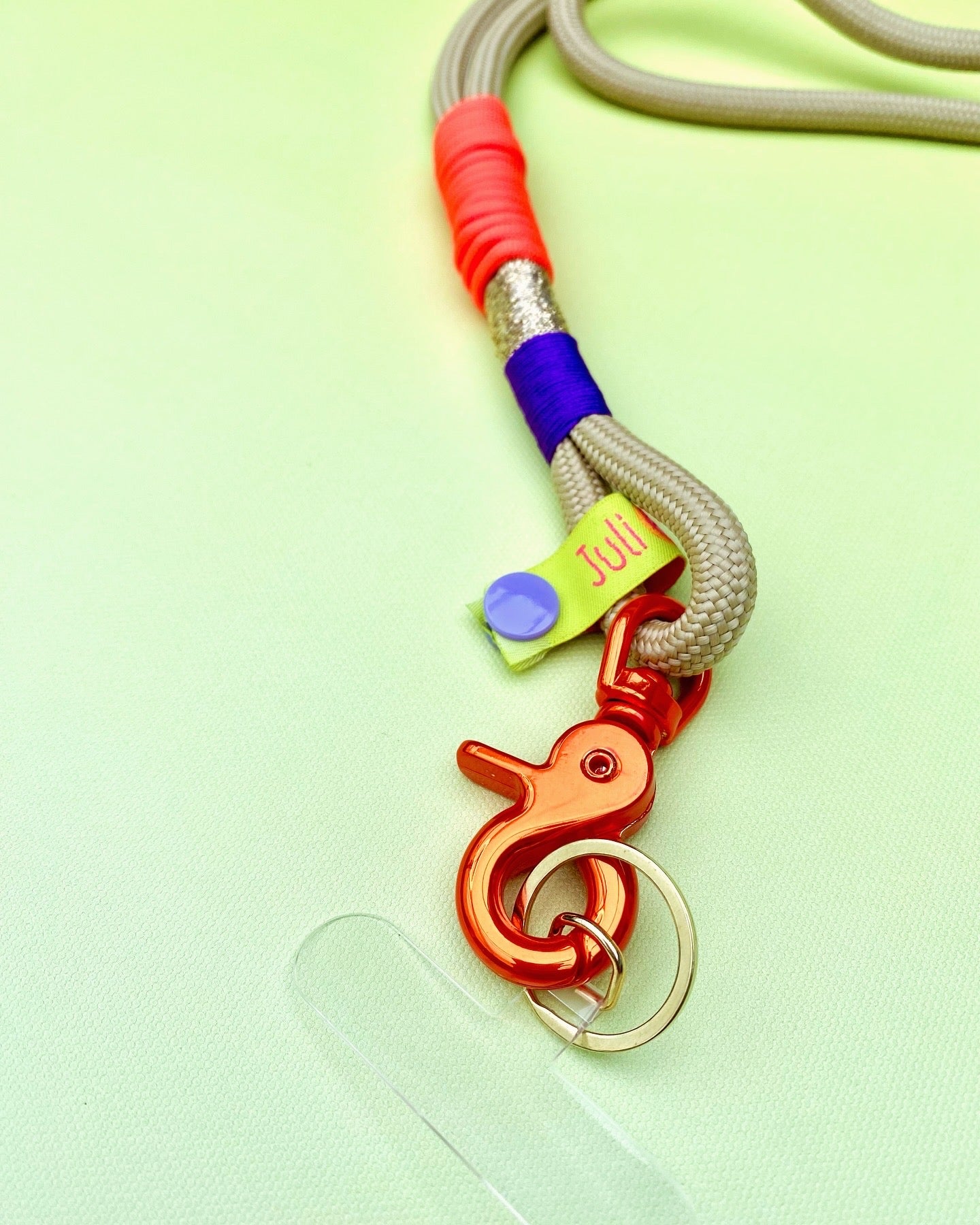 Handyband oder Schlüsselband Touch of Orange aus Paracord & Segeltau