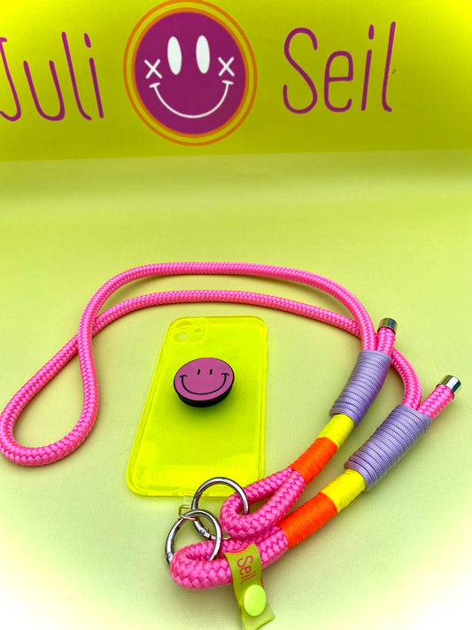 Handykette Himbeere-Heidelbeere aus Paracord & Tauseil