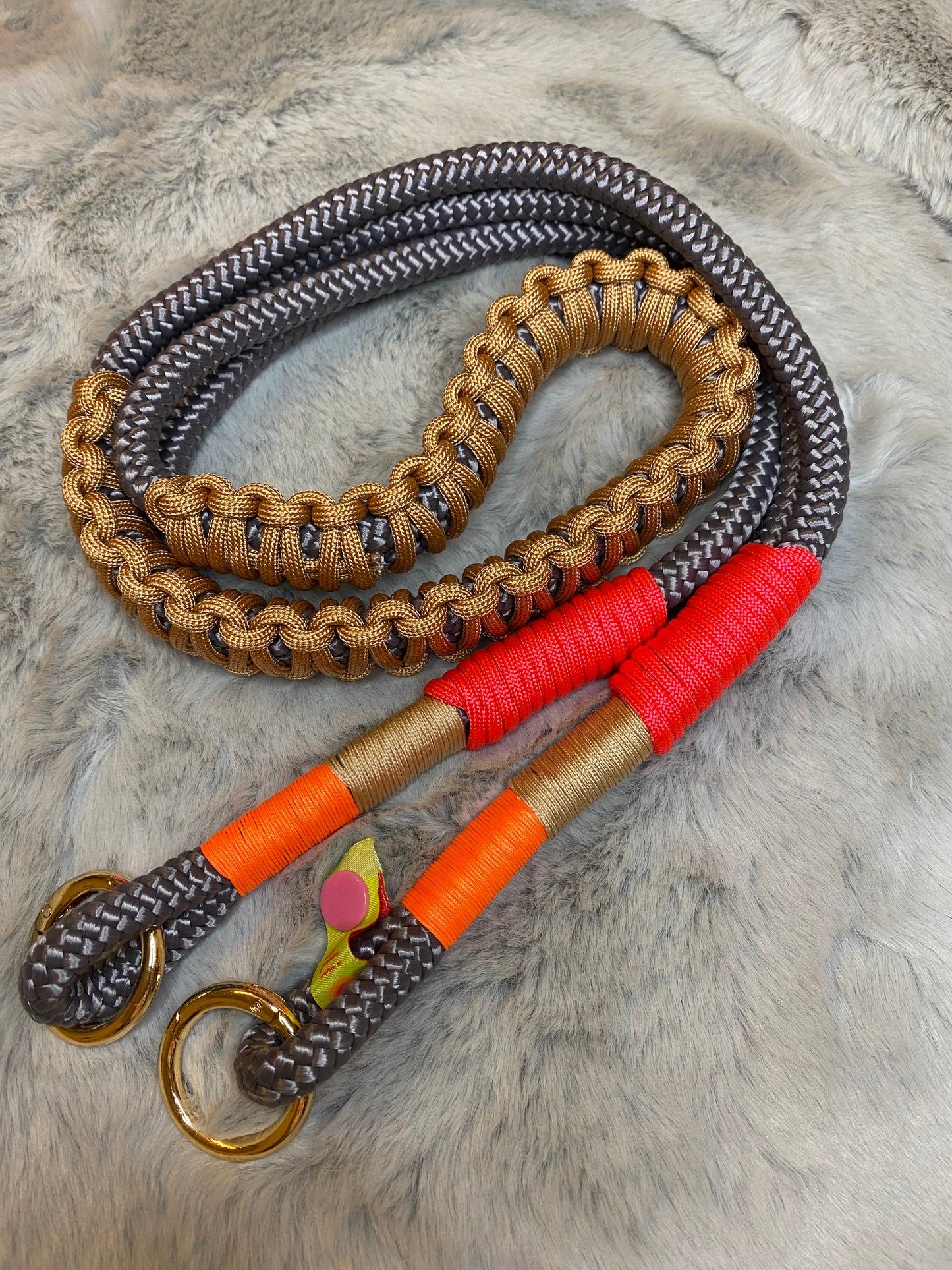 Taschengurt Grau liebt Neon aus Paracord & Segeltau