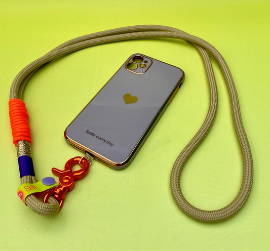 Handyband oder Schlüsselband Touch of Orange aus Paracord & Segeltau