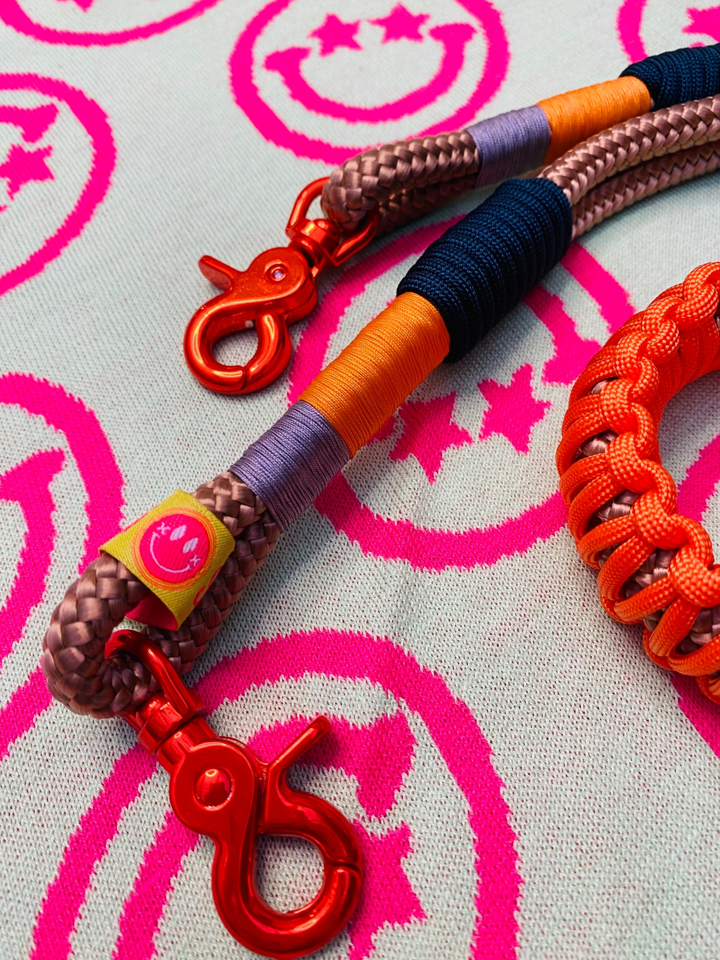 Taschengurt kurz Orange love aus Paracord & Segeltau