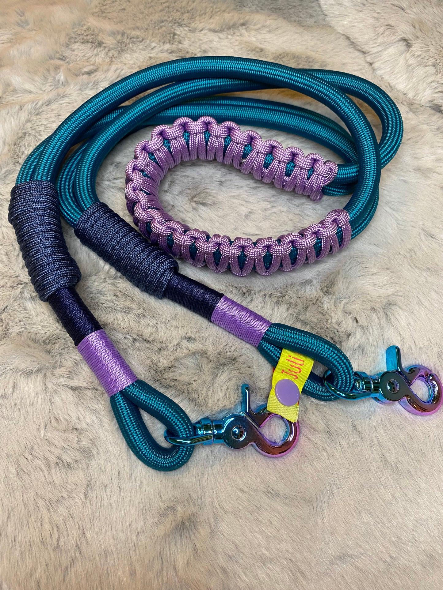 Taschengurt kurz Knallbonbon Türkis aus Paracord & Segeltau