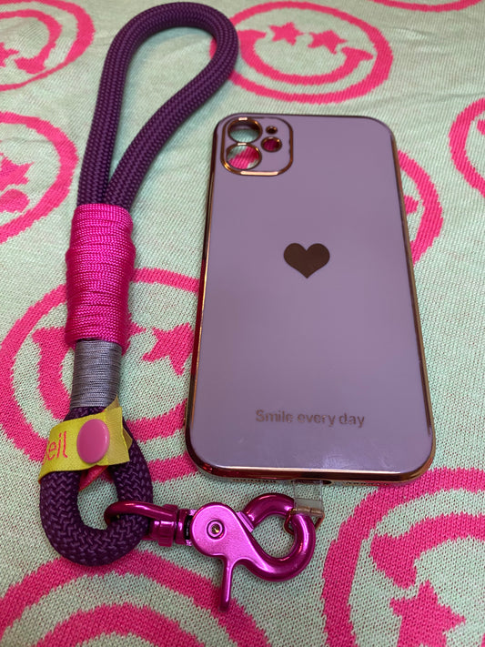 Handycharm und Schlüsselanhänger Lila loves Pink aus Paracord & Segeltau