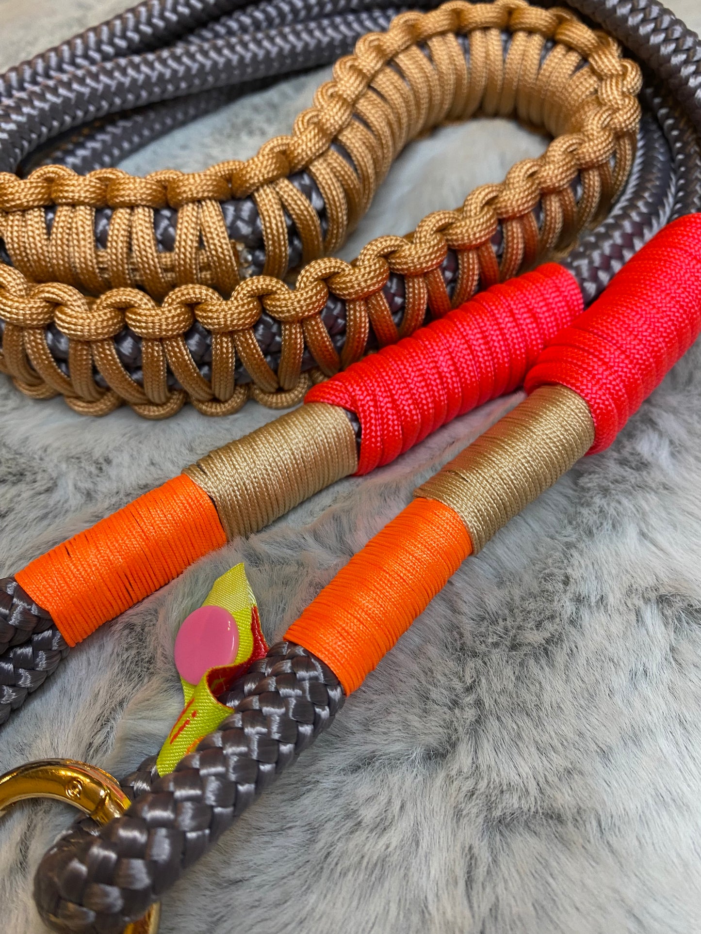 Taschengurt Grau liebt Neon aus Paracord & Segeltau