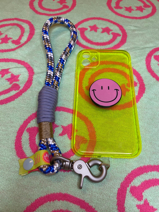 Handycharm und Schlüsselanhänger Camouflage Blau aus Paracord & Segeltau