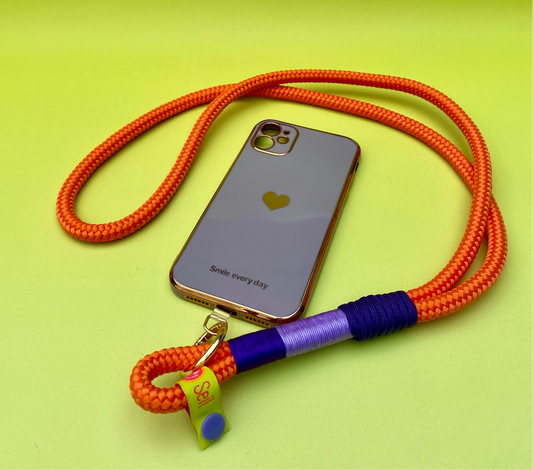 Handyband oder Schlüsselband Purple on fire aus Paracord & Segeltau