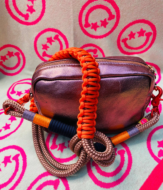 Taschengurt kurz Orange love aus Paracord & Segeltau