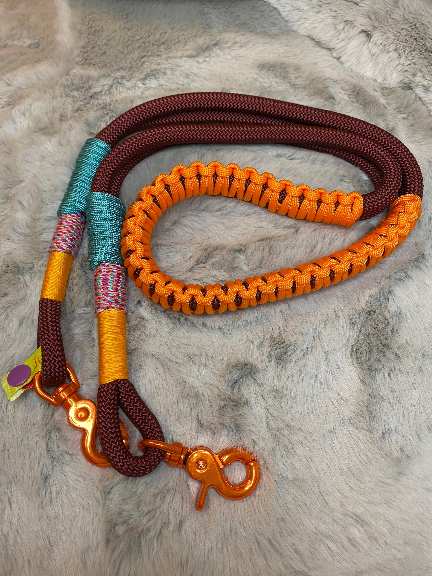 Taschengurt kurz Mustermix Aubergine aus Paracord & Segeltau