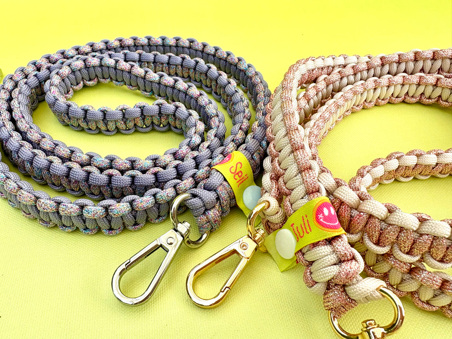 Handykette Makramee Glitzer Silber Gin Fizz aus Paracord