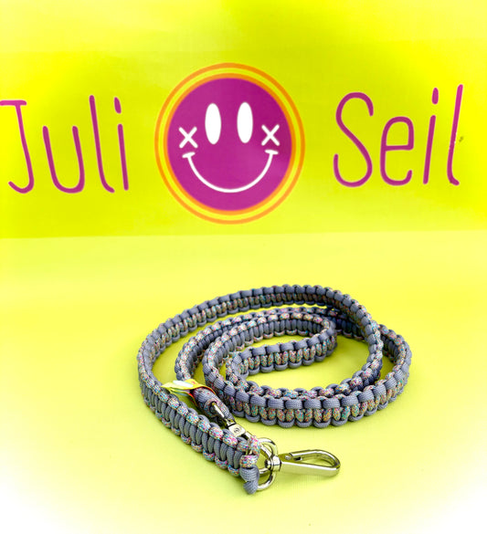 Handykette Makramee Glitzer Silber Gin Fizz aus Paracord