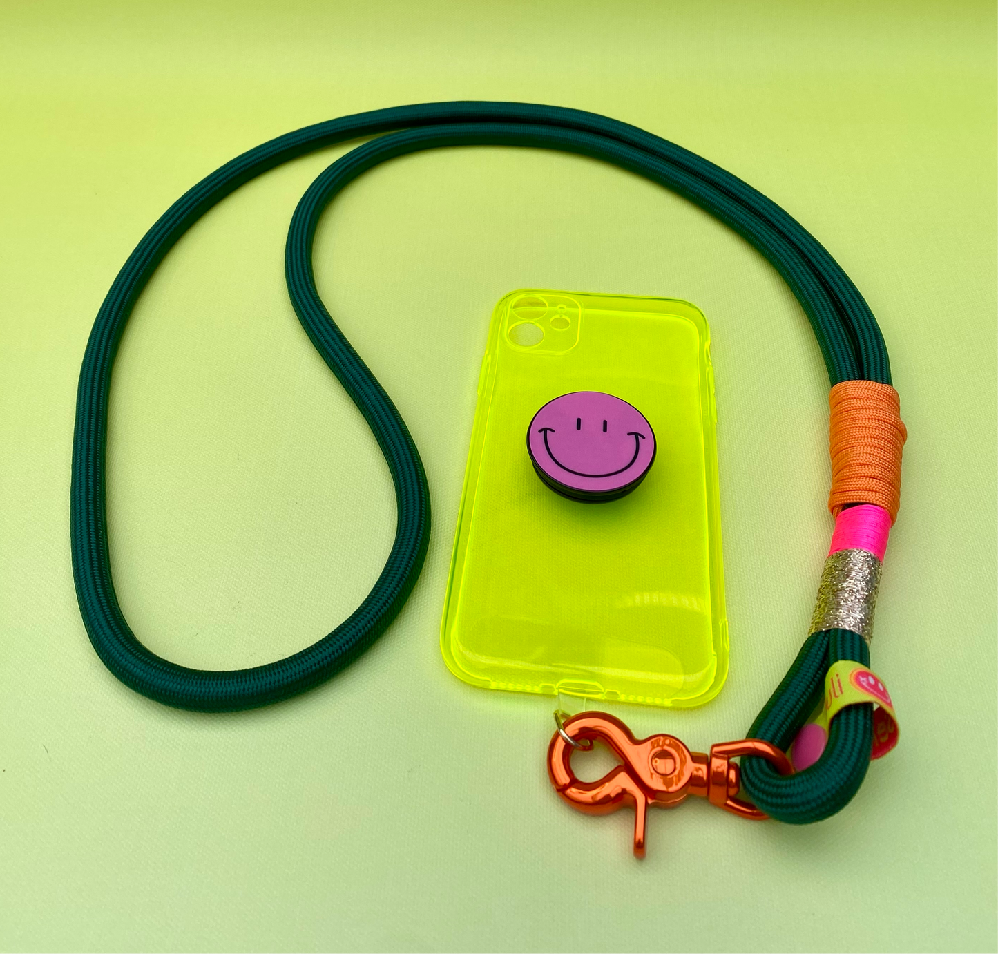 Handyband oder Schlüsselband Pumpkin spice aus Paracord & Segeltau
