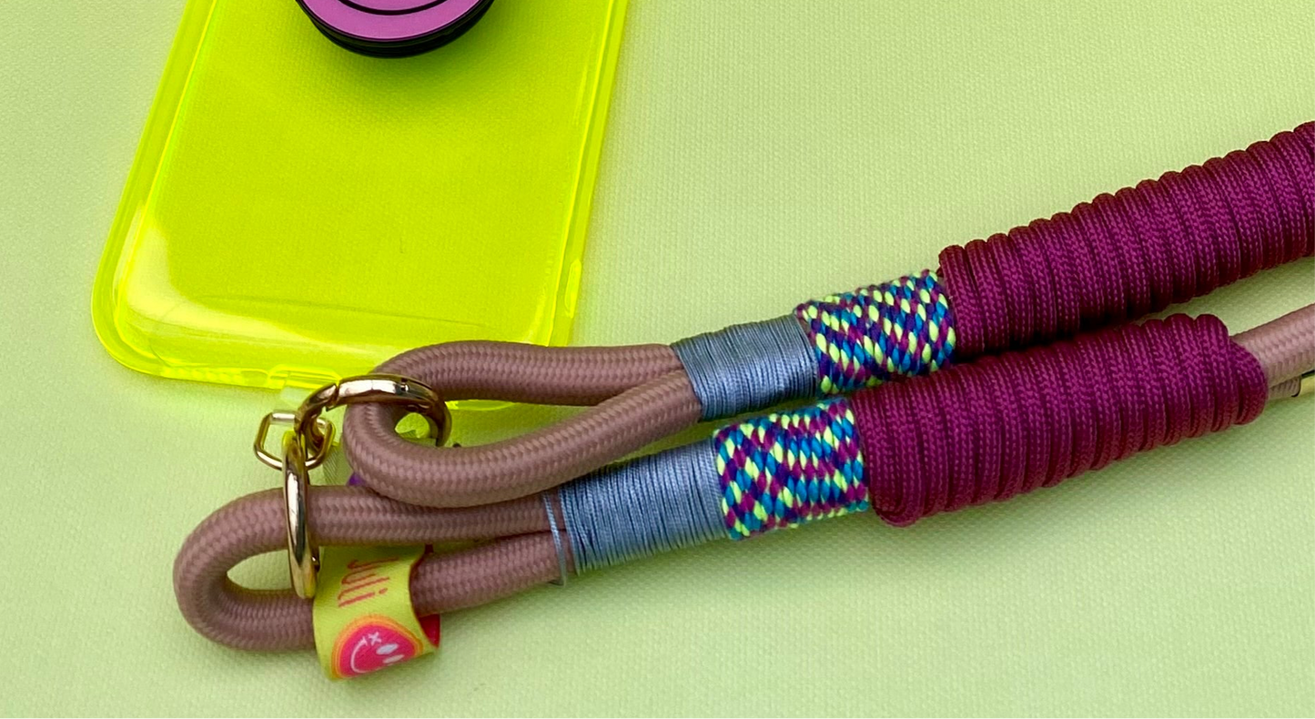 Handykette Wild Berry aus Paracord & Segeltau