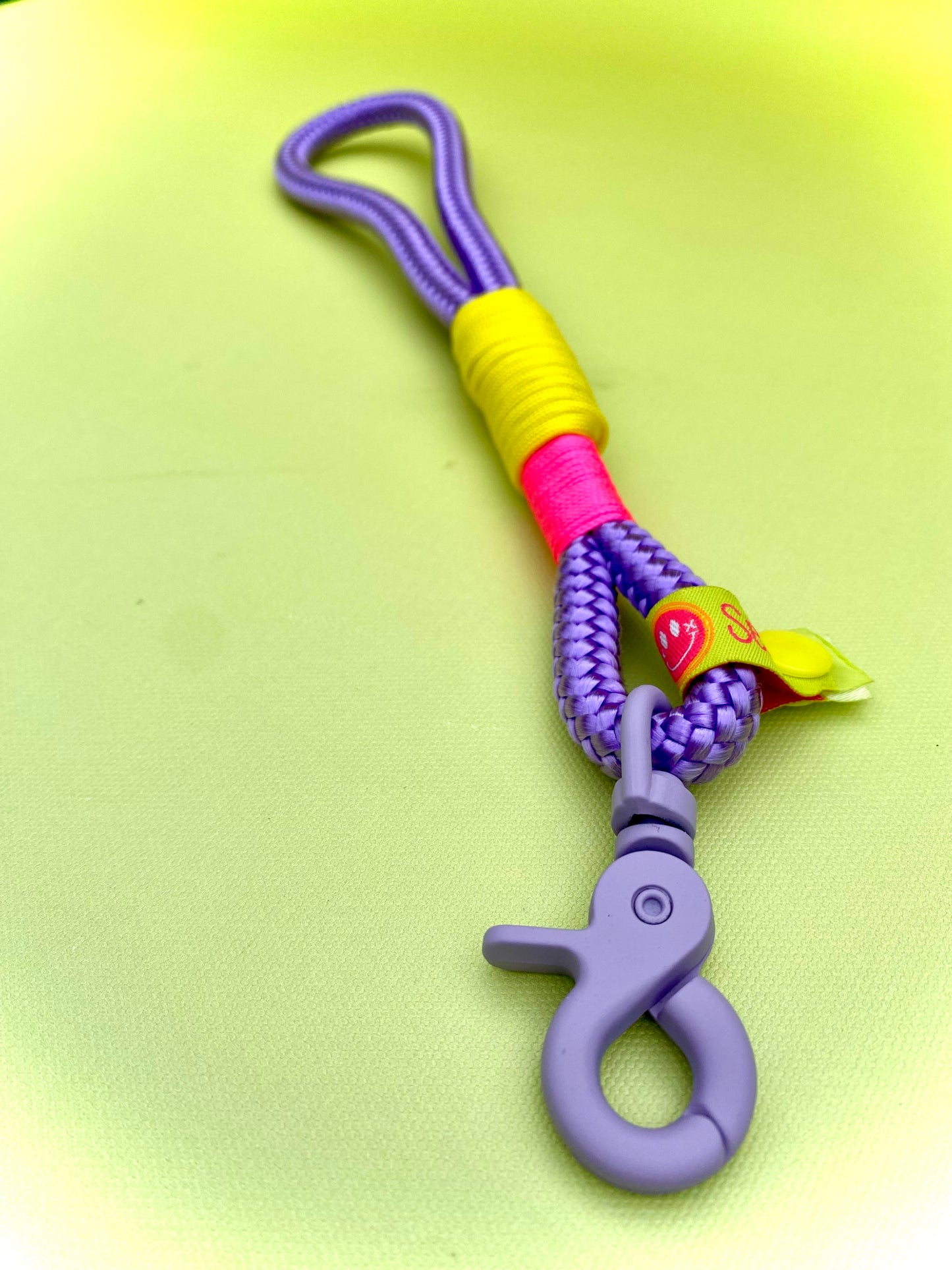 Handycharm und Schlüsselanhänger Heidelbeere-Zitrone aus Paracord & Segeltau
