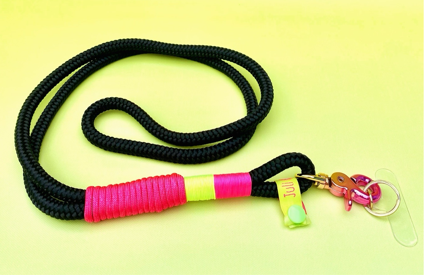 Handyband oder Schlüsselband Neon in the dark aus Paracord & Segeltau